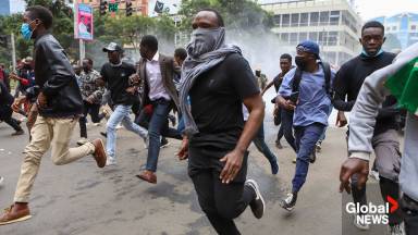 Click to play video 'Kenya protests: Police fire tear gas, water cannon at anti-tax demonstrators'